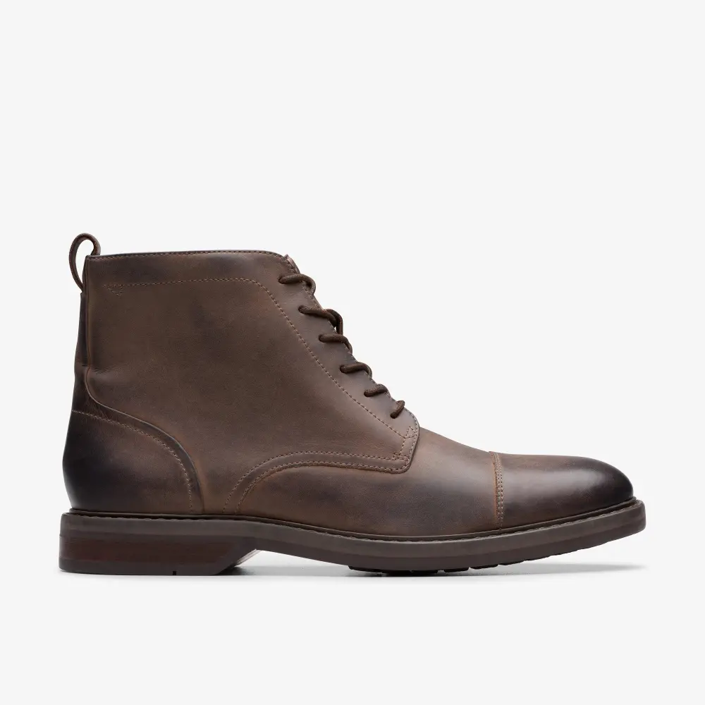 Mens Aldwin Cap Brown Leather Boots Clarks online