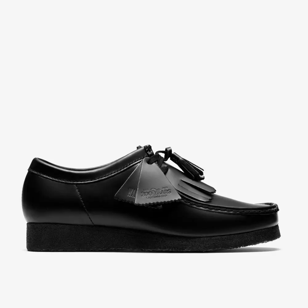 Mens Black Hi Shine Leather Wallabees online