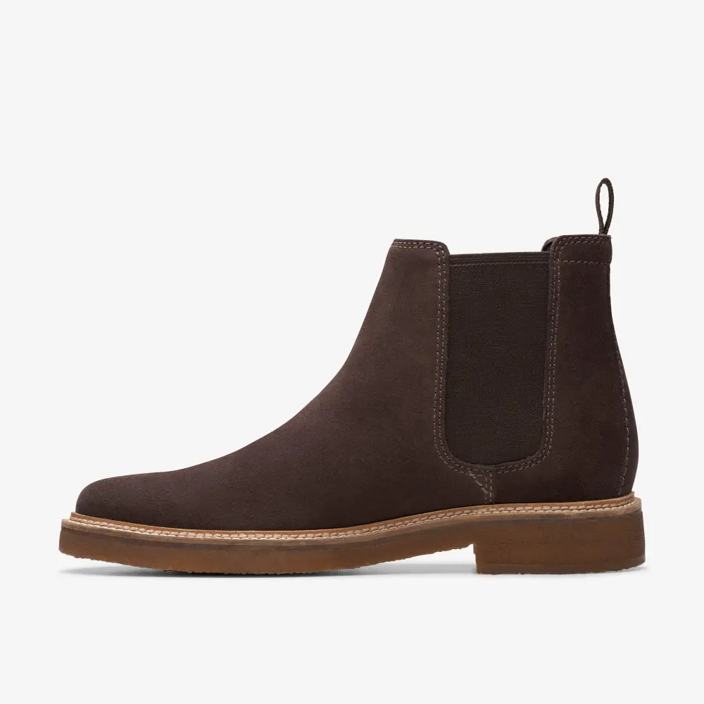 Men’s Clarkdale Easy Dark Brown Suede Chelsea Boots online