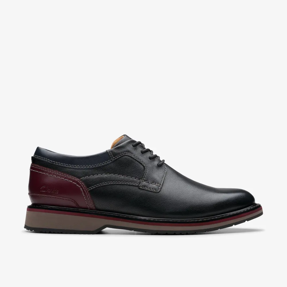 Men’s Monahan Plain Black Leather Oxford Shoes Clarks online