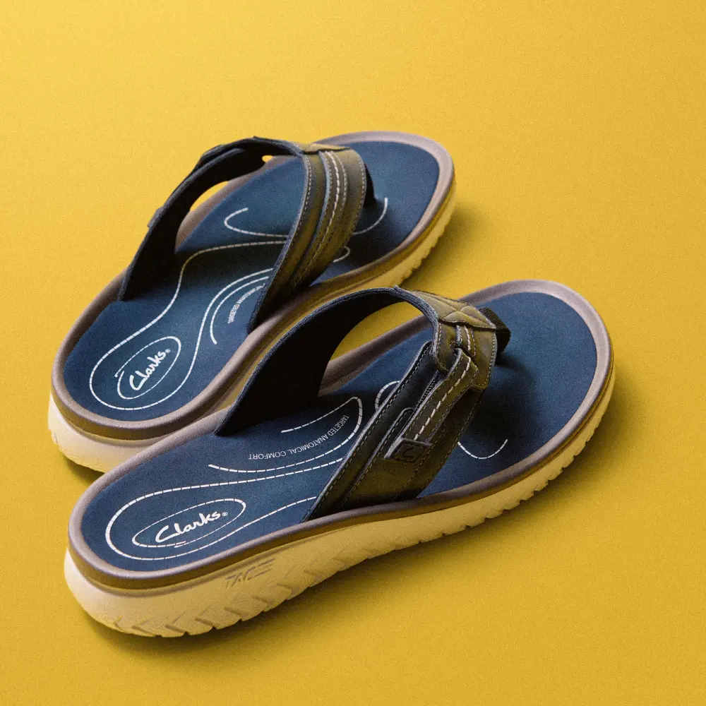 Mens Wesley Sun Navy Leather Flip Flop online