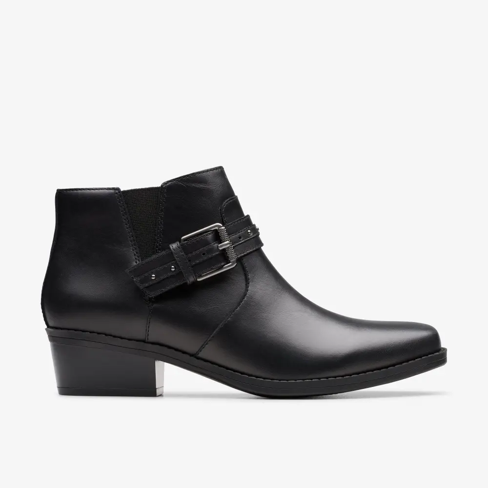 Womens Danyelle Wish Black Leather Ankle Boots online