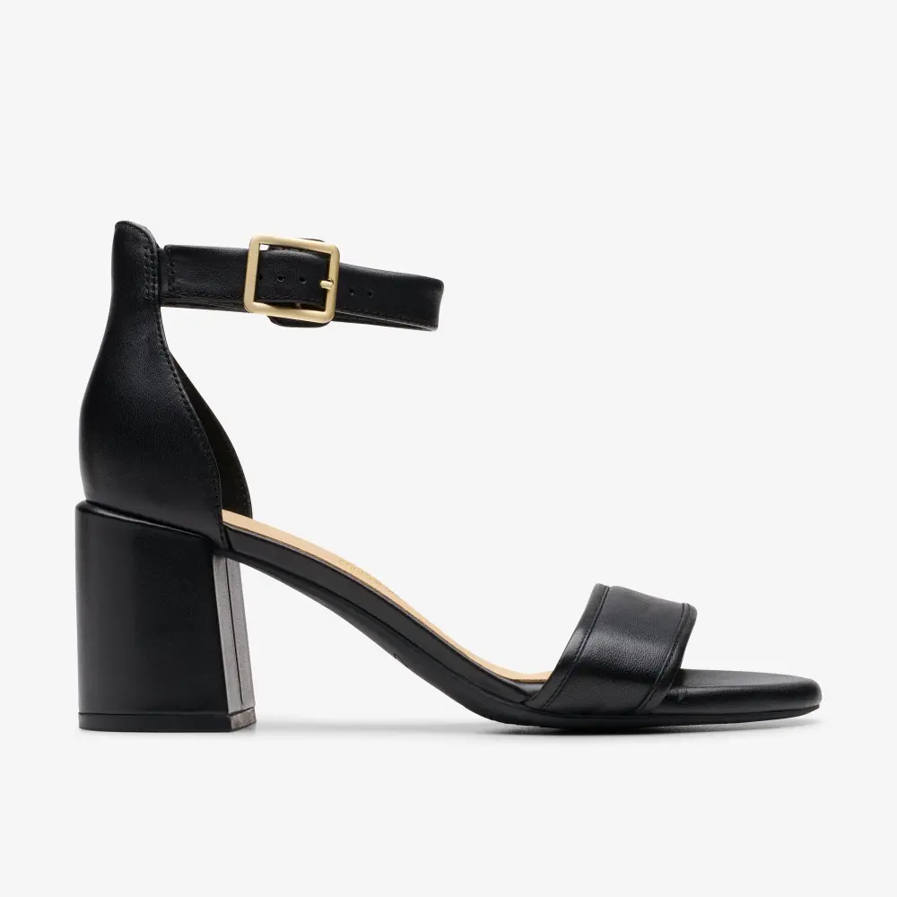 Women’s Ezoria Mae Black Leather Heeled Sandals online