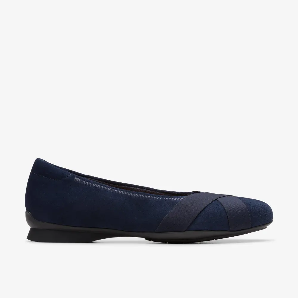 Womens Jazmynn Gem Navy Suede Ballet Flats online
