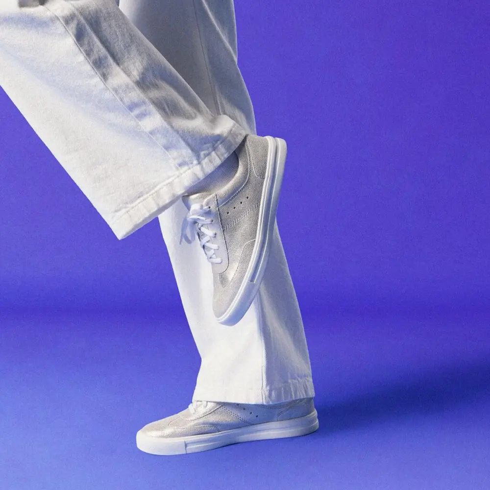 Womens Makea Court Metallic Leather Sneakers online